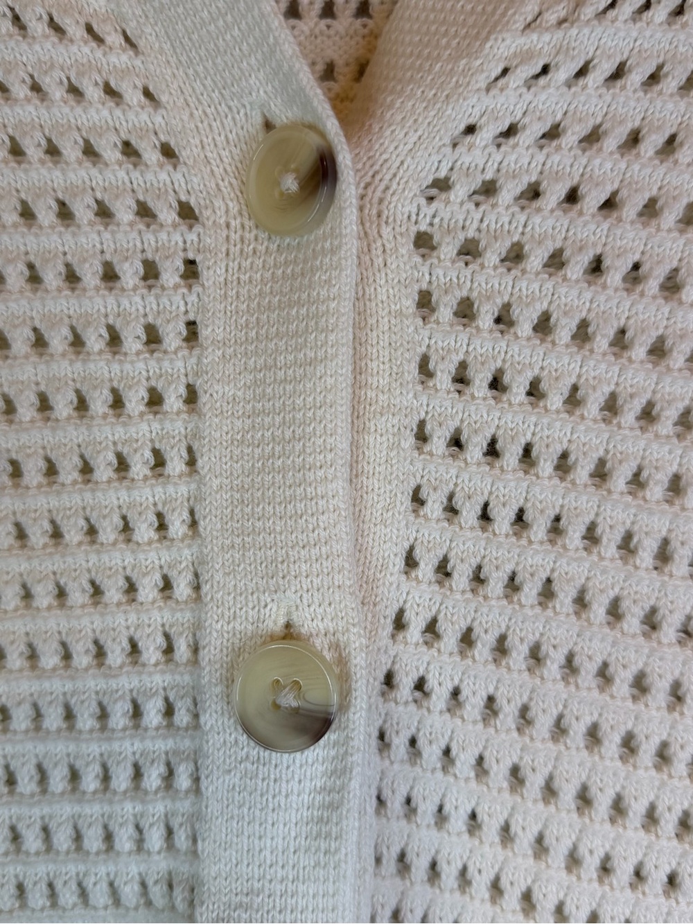Universal Thread Ivory Open Knit Button Front Sweater Vest XS Sleeveless Cotton - Picture 5 of 9